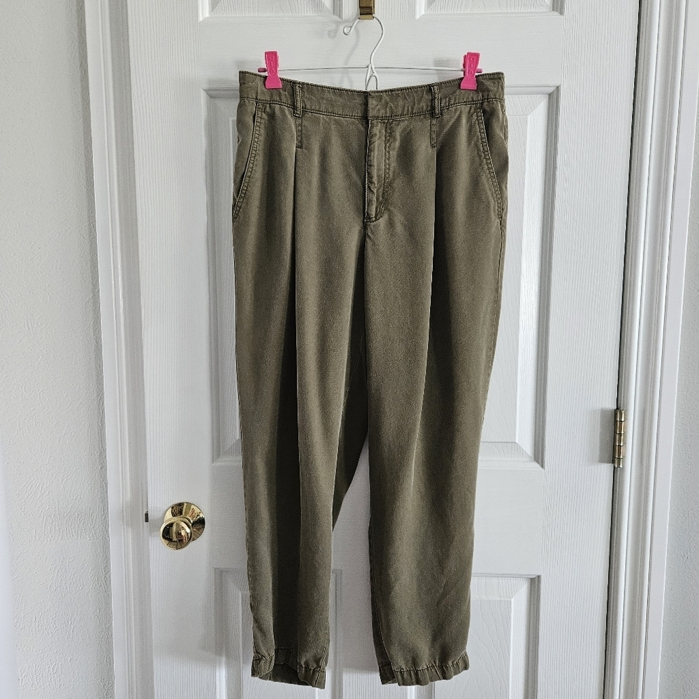 NWOT LOFT Emory Trousers With Pleated Front- Evening Olive